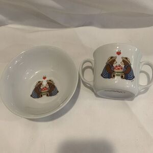 Signature Made In Japan Double Handle Coffee Mug Tea Cup And Bowl Set‎ Bears